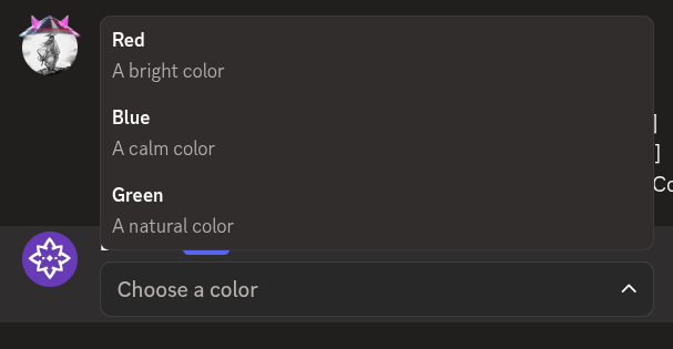 String select color picker example