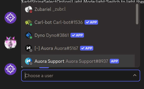User select example